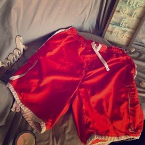 Burnt Orange Men Swim Trunks